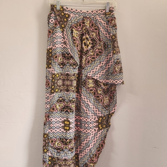 Minkpink Skirt S Asymmetrical Mandala Design Multicolor High Low - Picture 3 of 10